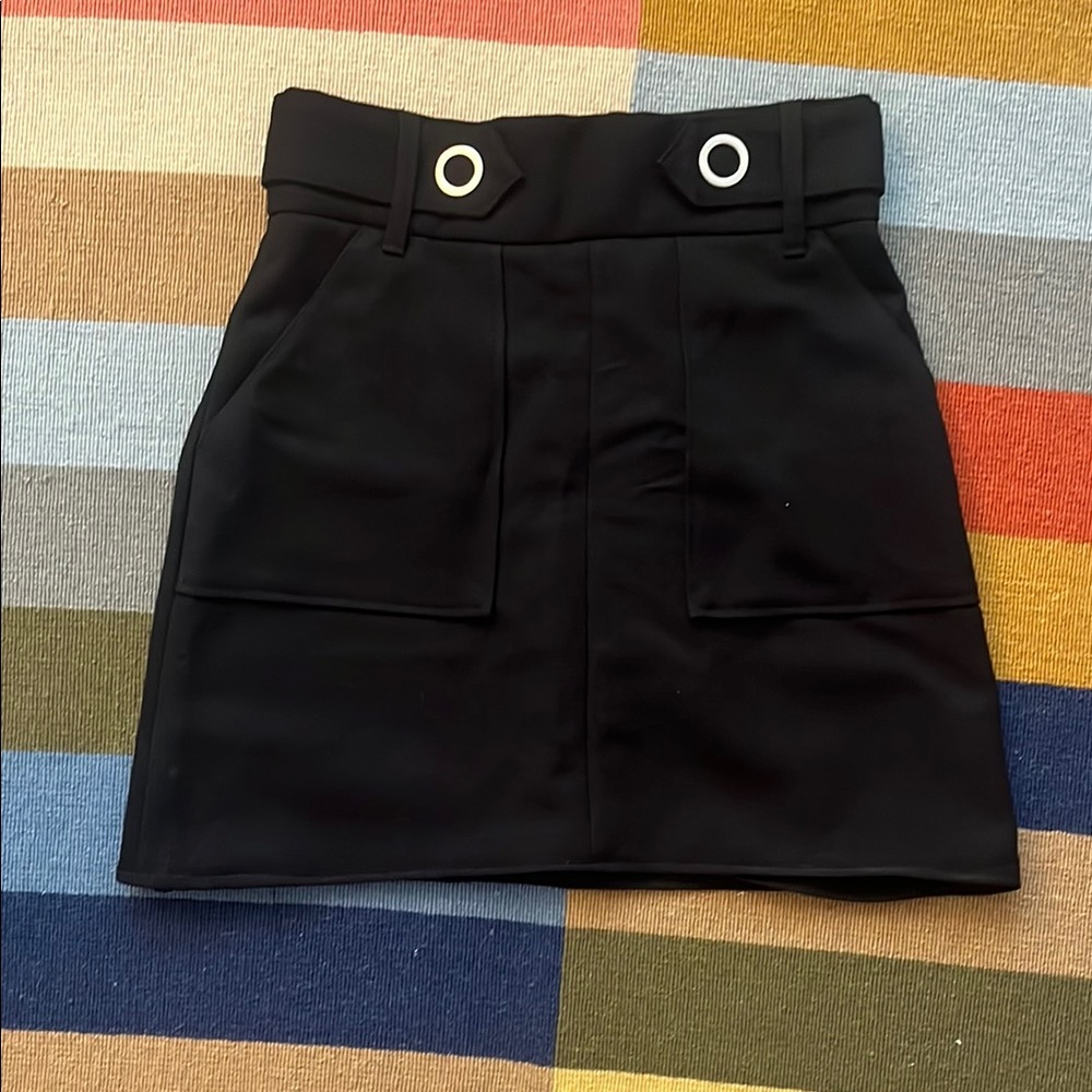 H&M Black Textured Skirt